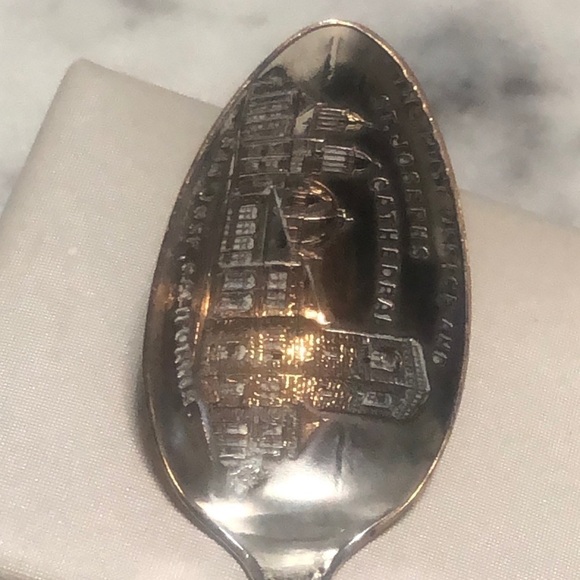 Vtg Sterling Silver San Jose California Souvenier Spoon Post & Cathedral 4.2” - Picture 3 of 7